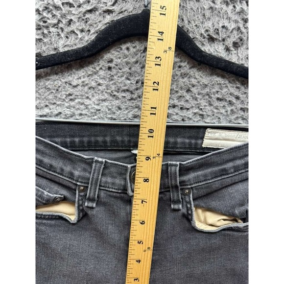 Rag & Bone Low Rise Distressed Slim Fit Skinny Denim Jeans Black Womens Size 27 - Picture 15 of 16